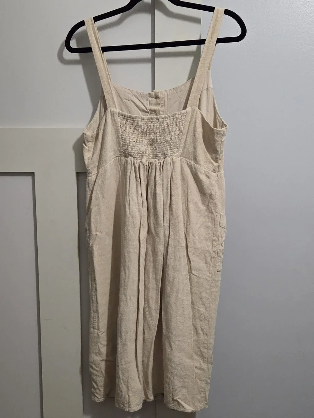 Main Street Exchange - Sleeveless Cream Button-Front Dress with Pockets - Picture 6 of 6